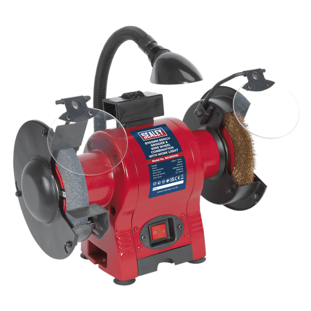 Sealey BG150XWL Bench Grinder Ø150mm & Wire Wheel Combination with Work Light 250W/230V - BG150XWL - Sealey Tools UK - Trade Counter Direct