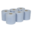 Sealey BLU150 Paper Roll Blue 2 - Ply Embossed 150m Pack of 6 - BLU150 - Sealey Tools UK - Trade Counter Direct