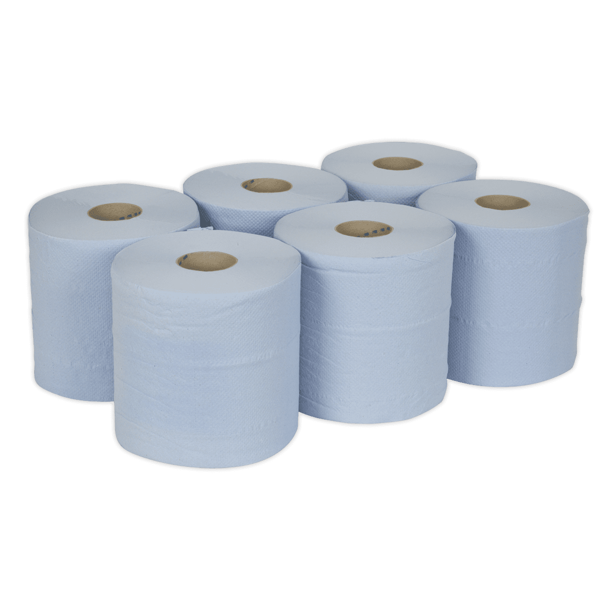 Sealey BLU150 Paper Roll Blue 2 - Ply Embossed 150m Pack of 6 - BLU150 - Sealey Tools UK - Trade Counter Direct