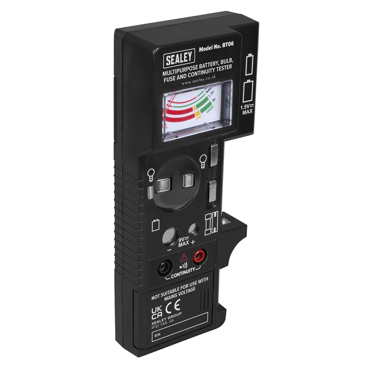Sealey BT06 Multipurpose Battery, Bulb, Fuse & Continuity Tester - BT06 - Sealey Tools UK - Trade Counter Direct