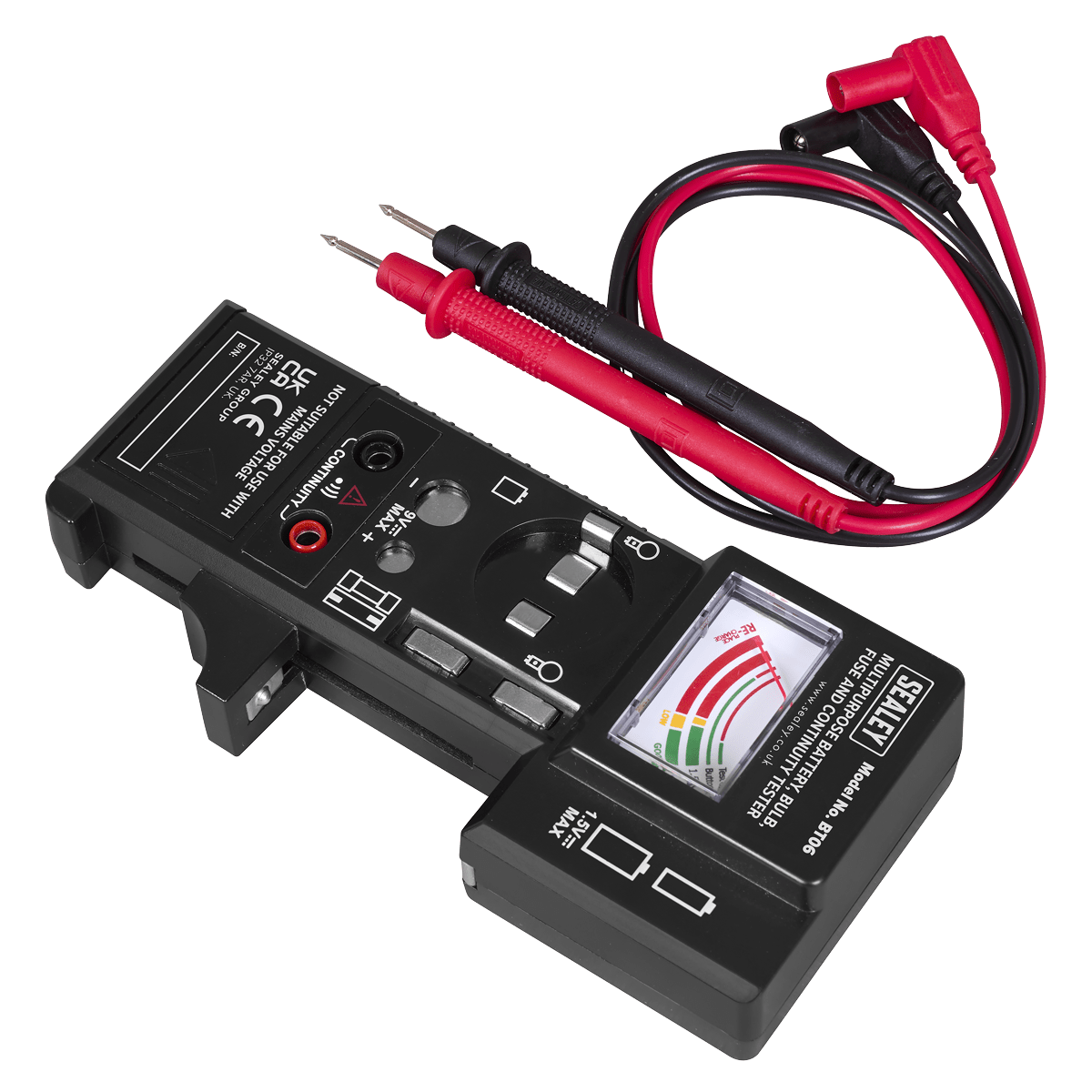 Sealey BT06 Multipurpose Battery, Bulb, Fuse & Continuity Tester - BT06 - Sealey Tools UK - Trade Counter Direct