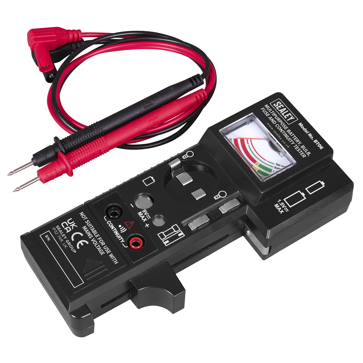 Sealey BT06 Multipurpose Battery, Bulb, Fuse & Continuity Tester - BT06 - Sealey Tools UK - Trade Counter Direct