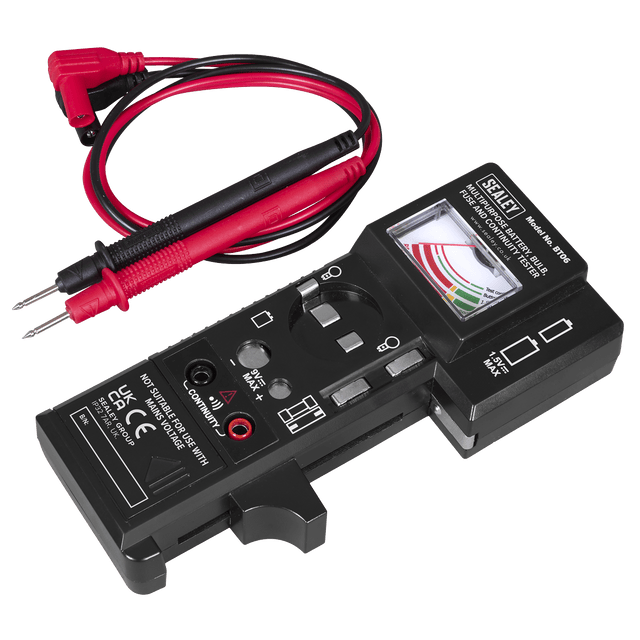 Sealey BT06 Multipurpose Battery, Bulb, Fuse & Continuity Tester - BT06 - Sealey Tools UK - Trade Counter Direct