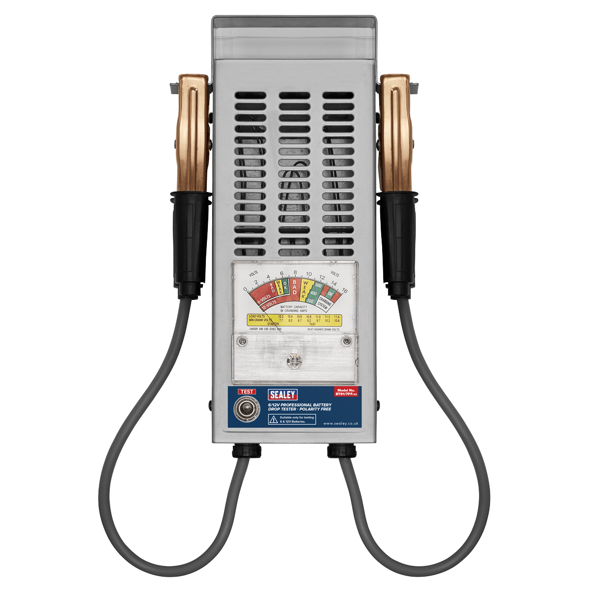 Sealey BT91/7PF Polarity Free Professional Battery Drop Tester 6/12V - BT91/7PF - Sealey Tools UK - Trade Counter Direct