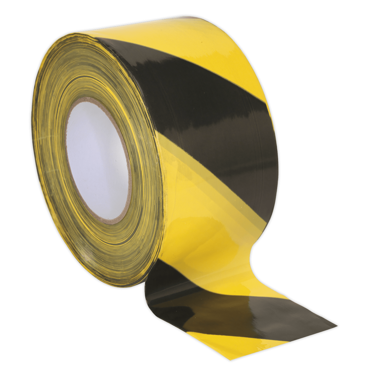 Sealey BTBY Hazard Warning Barrier Tape 80mm x 100m Black/Yellow Non - Adhesive - BTBY - Sealey Tools UK - Trade Counter Direct