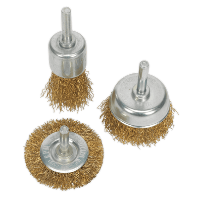 Sealey BWBS03 Crimped Wire Brush Set 3pc - BWBS03 - Sealey Tools UK - Trade Counter Direct