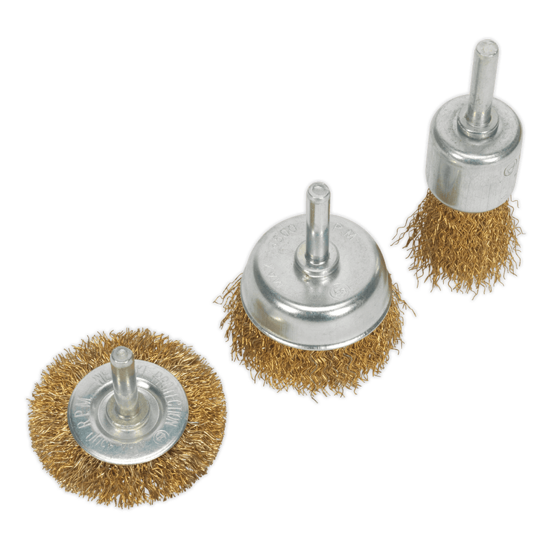 Sealey BWBS03 Crimped Wire Brush Set 3pc - BWBS03 - Sealey Tools UK - Trade Counter Direct