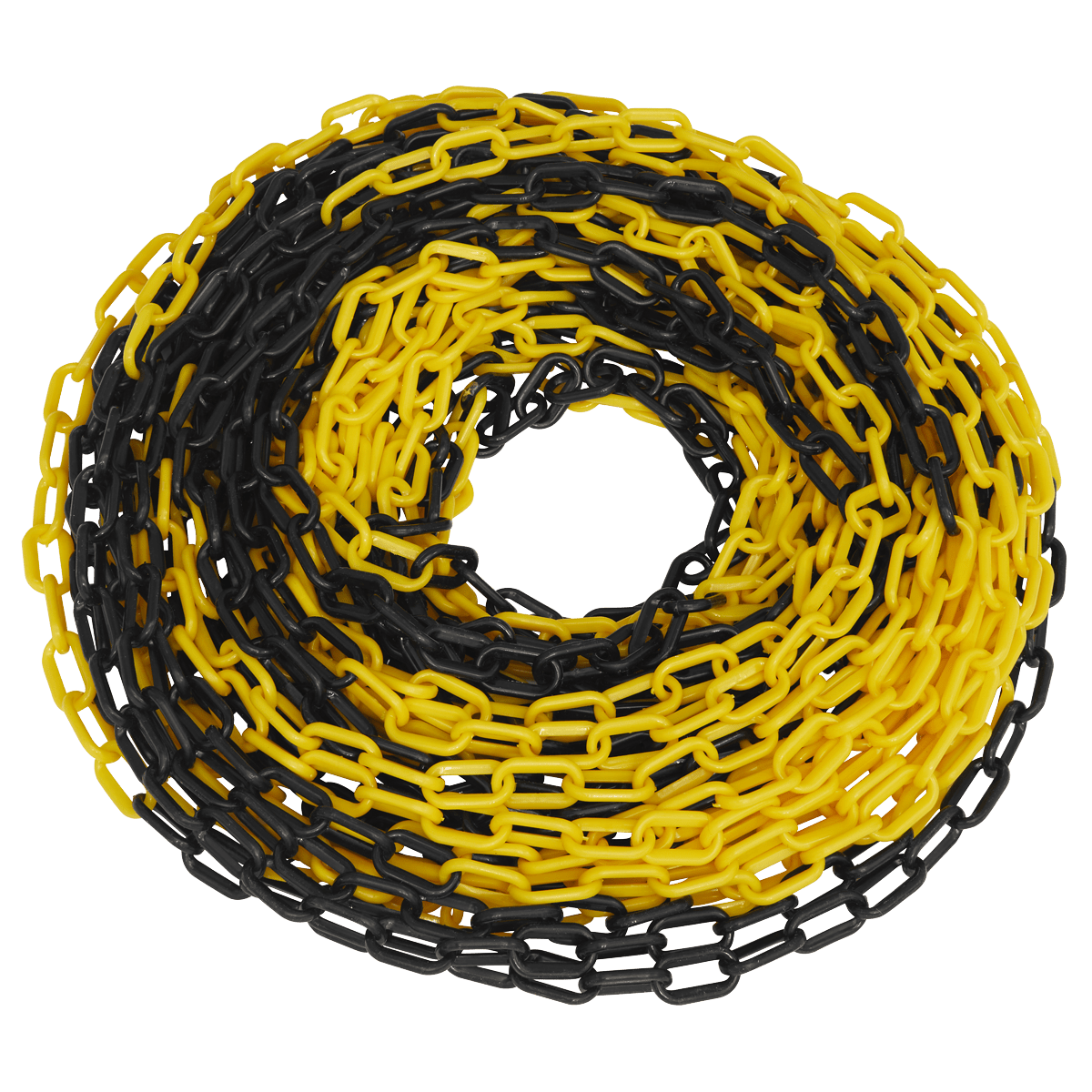 Sealey BYC25M Plastic Chain 25m x 6mm - Black/Yellow - BYC25M - Sealey Tools UK - Trade Counter Direct