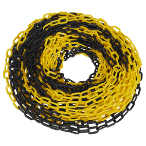Sealey BYC25M Plastic Chain 25m x 6mm - Black/Yellow - BYC25M - Sealey Tools UK - Trade Counter Direct