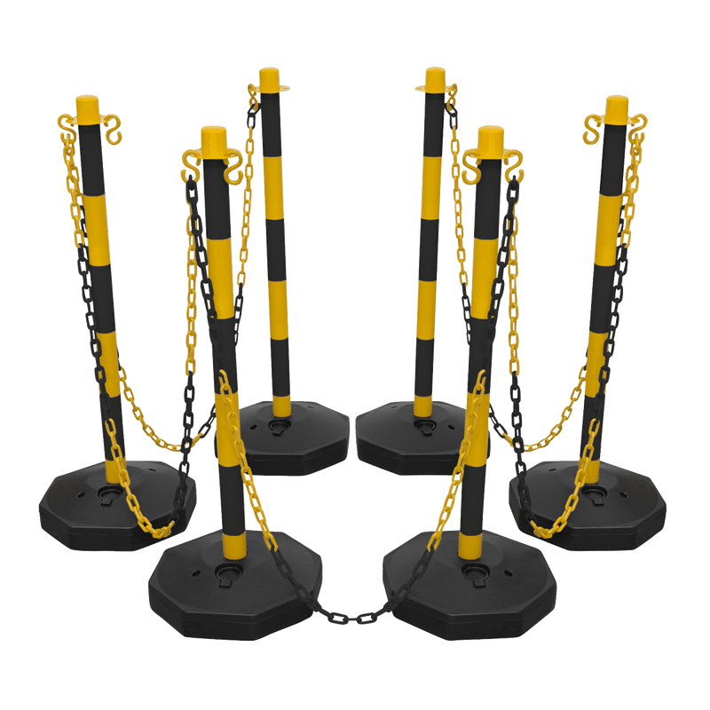 Sealey BYSBKIT Post & Chain Kit 25m - Black/Yellow - BYSBKIT - Sealey Tools UK - Trade Counter Direct