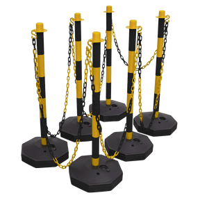 Sealey BYSBKIT Post & Chain Kit 25m - Black/Yellow - BYSBKIT - Sealey Tools UK - Trade Counter Direct