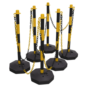 Sealey BYSBKIT Post & Chain Kit 25m - Black/Yellow - BYSBKIT - Sealey Tools UK - Trade Counter Direct