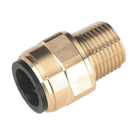 Sealey CAS15BSA Straight Adaptor 15mm x 1/2"BSPT Brass (John Guest Speedfit® - MM011504N) - CAS15BSA - Sealey Tools UK - Trade Counter Direct