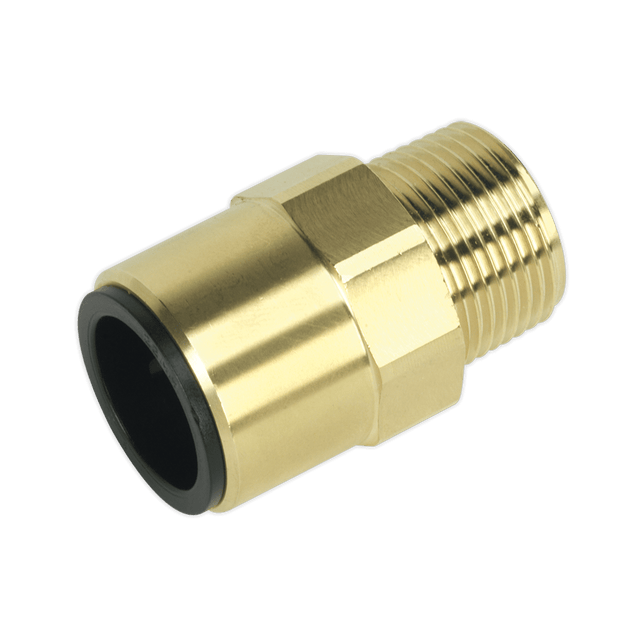 Sealey CAS22BSA Straight Adaptor 22mm x 3/4"BSPT Brass (John Guest Speedfit® - MM012206N) - CAS22BSA - Sealey Tools UK - Trade Counter Direct