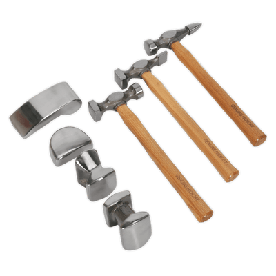 Sealey CB507 Panel Beating Set 7pc Drop - Forged Hickory Shafts - Panel Tools - SLY-11612 - Sealey Tools UK - Trade Counter Direct