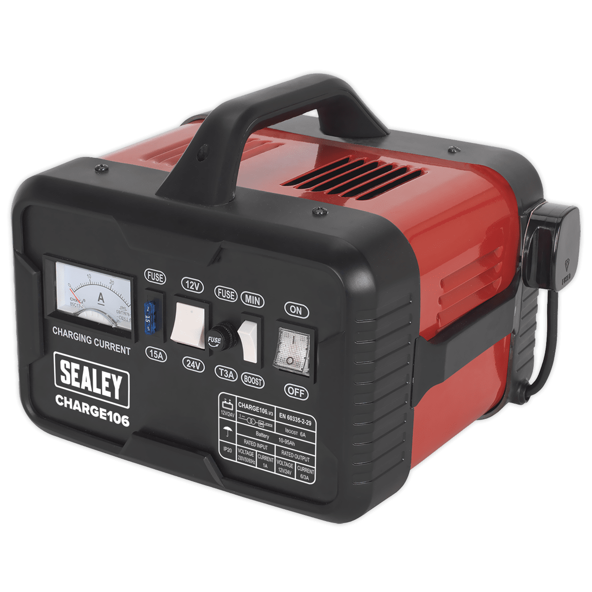 Sealey CHARGE106 Battery Charger 8Amp 12/24V 230V - CHARGE106 - Sealey Tools UK - Trade Counter Direct