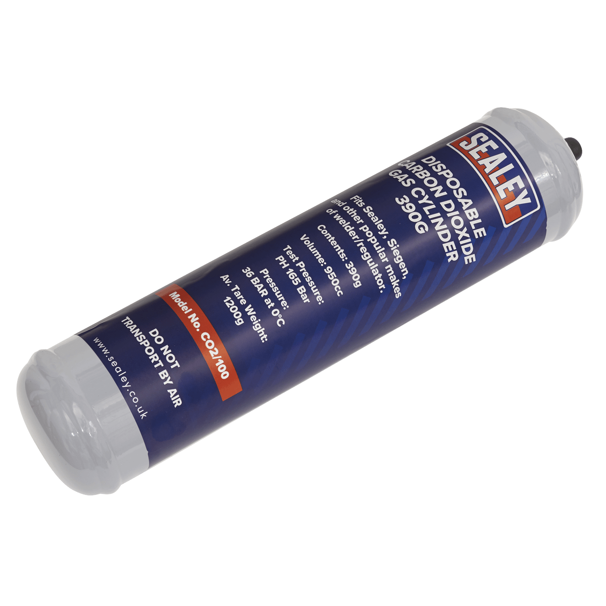 Sealey CO2/100/12 Disposable Carbon Dioxide Gas Cylinder 390g - Box of 12 - CO2/100/12 - Sealey Tools UK - Trade Counter Direct