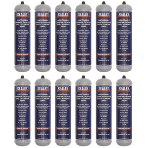 Sealey CO2/100/12 Disposable Carbon Dioxide Gas Cylinder 390g - Box of 12 - CO2/100/12 - Sealey Tools UK - Trade Counter Direct