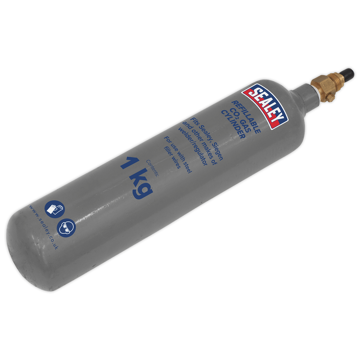 Sealey CO2/1KG Refillable Carbon Dioxide Gas Cylinder 1kg - CO2/1KG - Sealey Tools UK - Trade Counter Direct