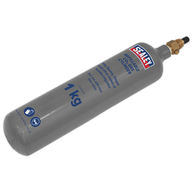Sealey CO2/1KG Refillable Carbon Dioxide Gas Cylinder 1kg - CO2/1KG - Sealey Tools UK - Trade Counter Direct