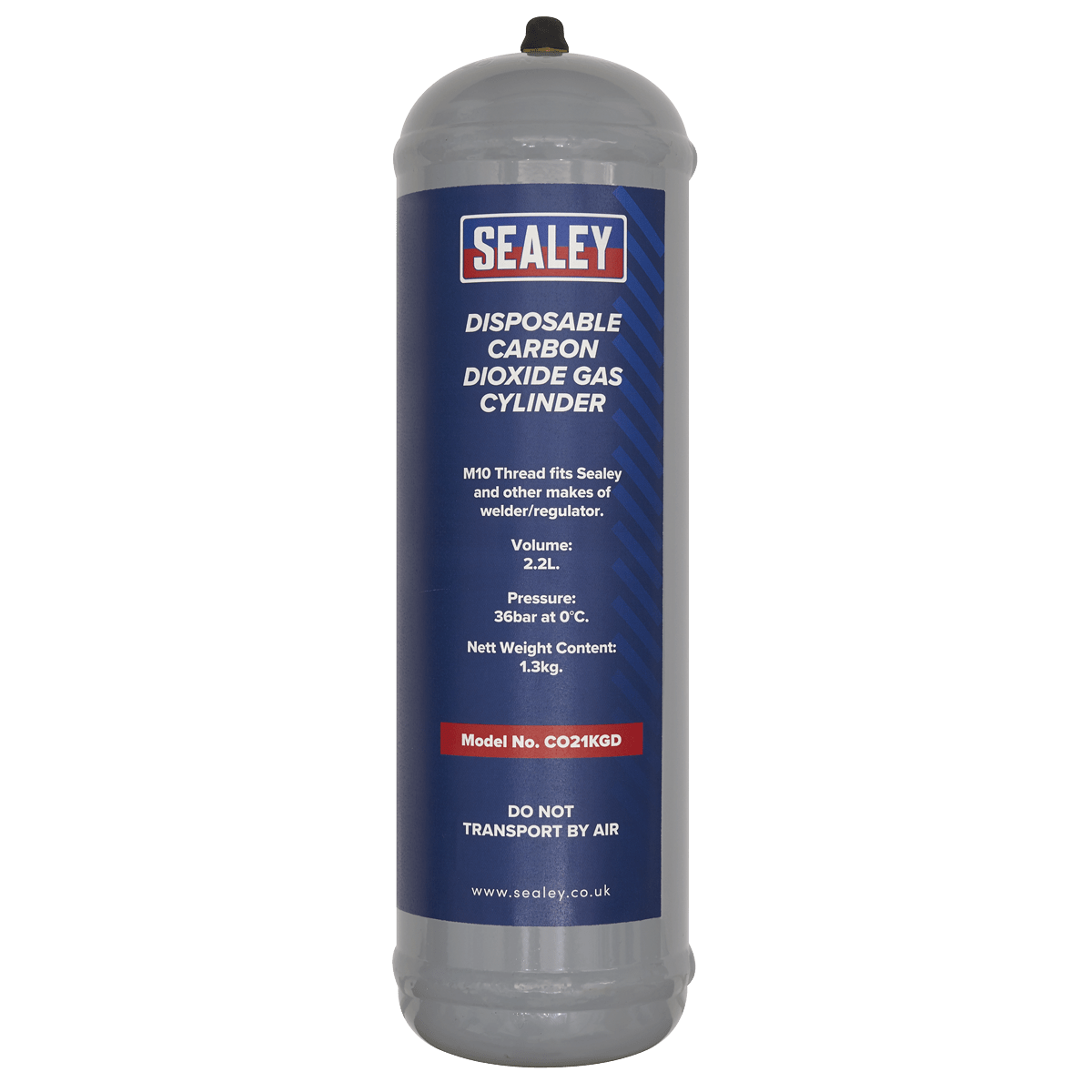 Sealey CO21KGD Disposable Carbon Dioxide Gas Cylinder 1.3kg - CO21KGD - Sealey Tools UK - Trade Counter Direct