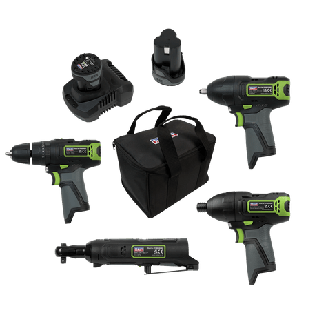 Sealey CP108VCOMBO2 SV108 Series 4 x 10.8V Cordless Combo Kit - 2 Batteries - CP108VCOMBO2 - Sealey Tools UK - Trade Counter Direct
