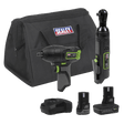 Sealey CP108VCOMBO6 2 x 10.8V SV10.8 Series Impact Wrench & Ratchet Wrench Kit - CP108VCOMBO6 - Sealey Tools UK - Trade Counter Direct
