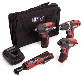 Sealey CP1200COMBO 12V Complete 4 Piece Kit - 2 Batteries - CP1200COMBO - CP1200COMBO - Sealey Tools UK - Trade Counter Direct