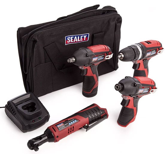 Sealey CP1200COMBO 12V Complete 4 Piece Kit - 2 Batteries - CP1200COMBO - CP1200COMBO - Sealey Tools UK - Trade Counter Direct