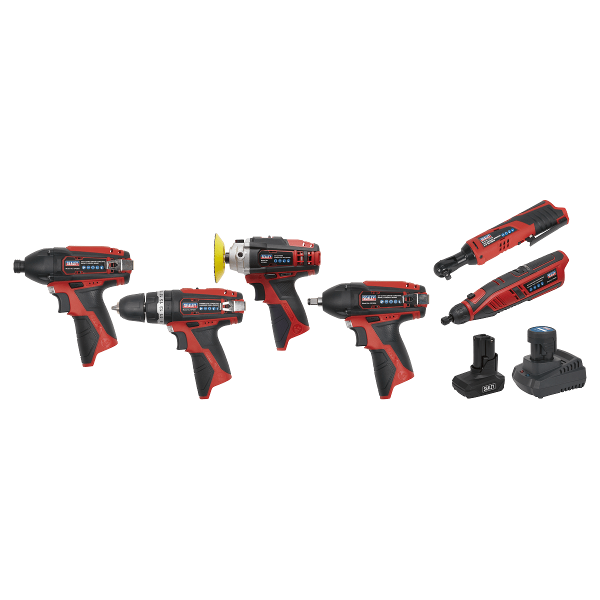 Sealey CP1200COMBO2 SV12 Series 6 x 12V Cordless Power Tool Combo Kit - CP1200COMBO2 - Sealey Tools UK - Trade Counter Direct