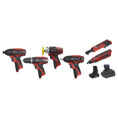 Sealey CP1200COMBO2 SV12 Series 6 x 12V Cordless Power Tool Combo Kit - CP1200COMBO2 - Sealey Tools UK - Trade Counter Direct