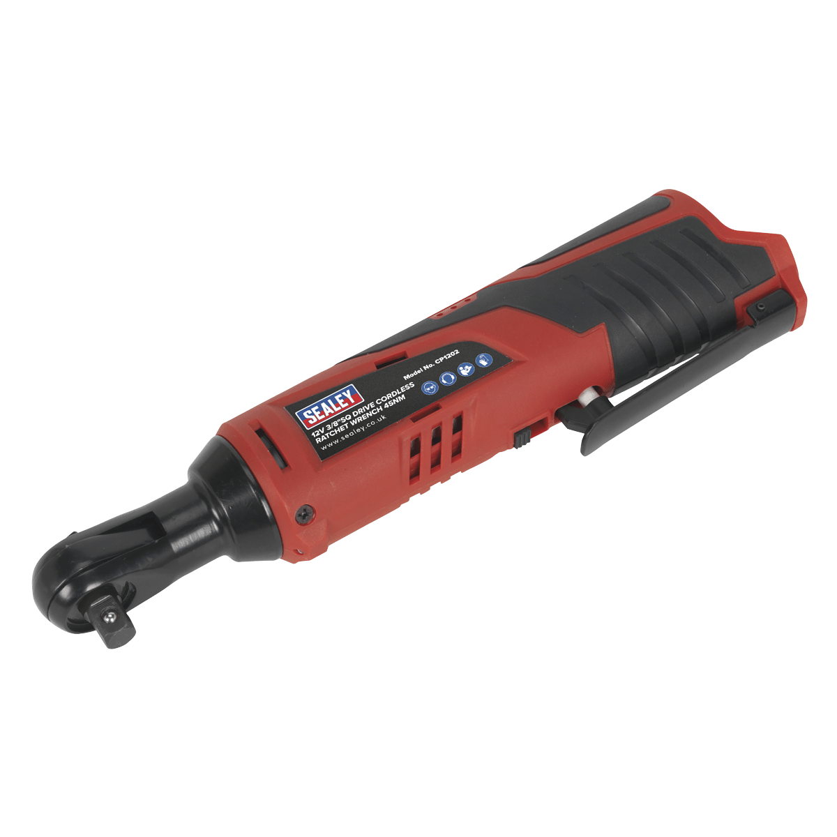Sealey CP1202 Cordless Ratchet Wrench 3/8"Sq Drive 12V Lithium - ion - Body Only - CP1202 - Sealey Tools UK - Trade Counter Direct