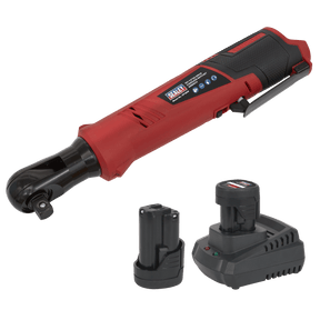 Sealey CP1209KIT Cordless Ratchet Wrench Kit 1/2"Sq Drive 12V Lithium - ion - 2 Batteries - CP1209KIT - Sealey Tools UK - Trade Counter Direct