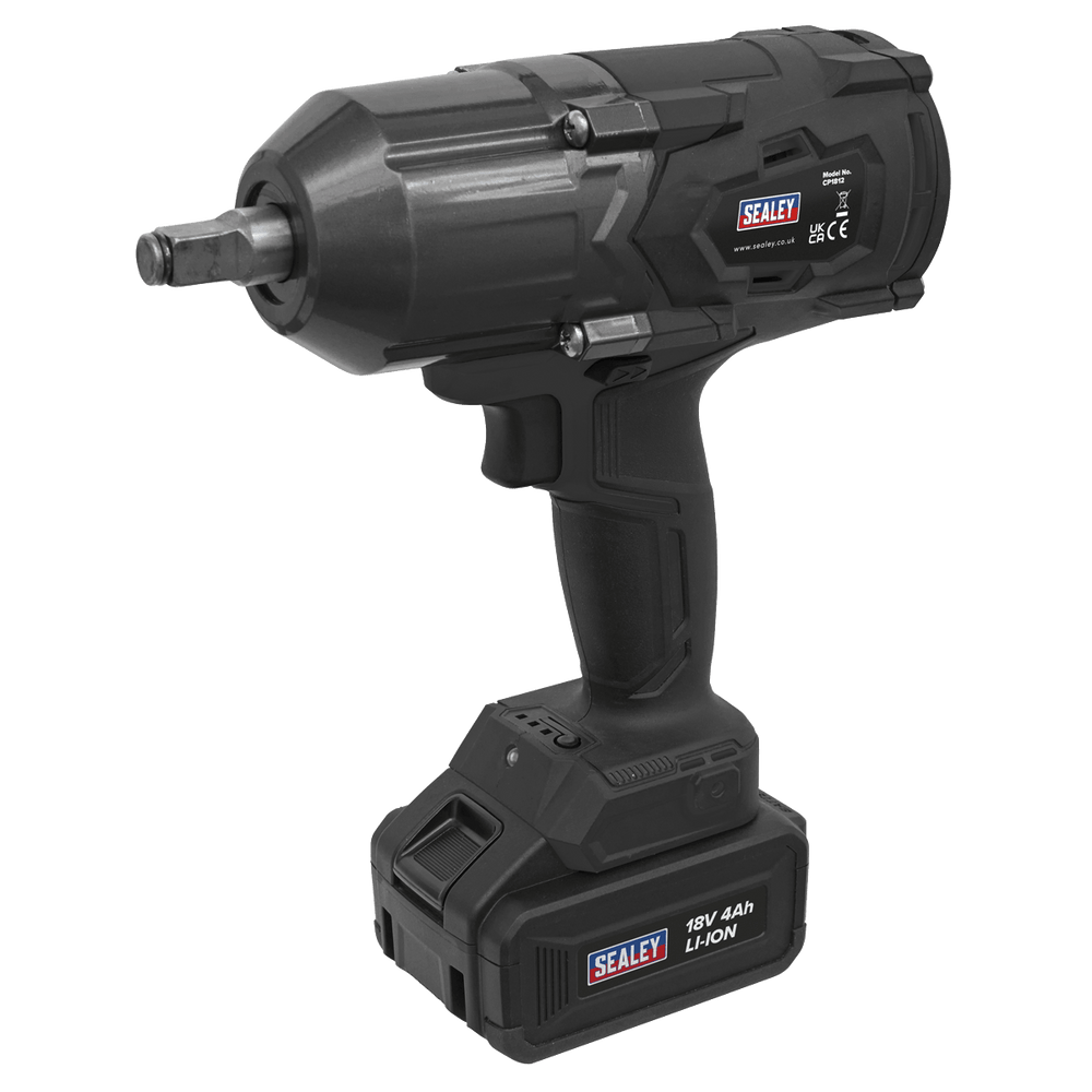 Sealey CP1812 Cordless Impact Wrench 18V 4Ah Lithium - ion 1/2"Sq Drive - CP1812 - Sealey Tools UK - Trade Counter Direct