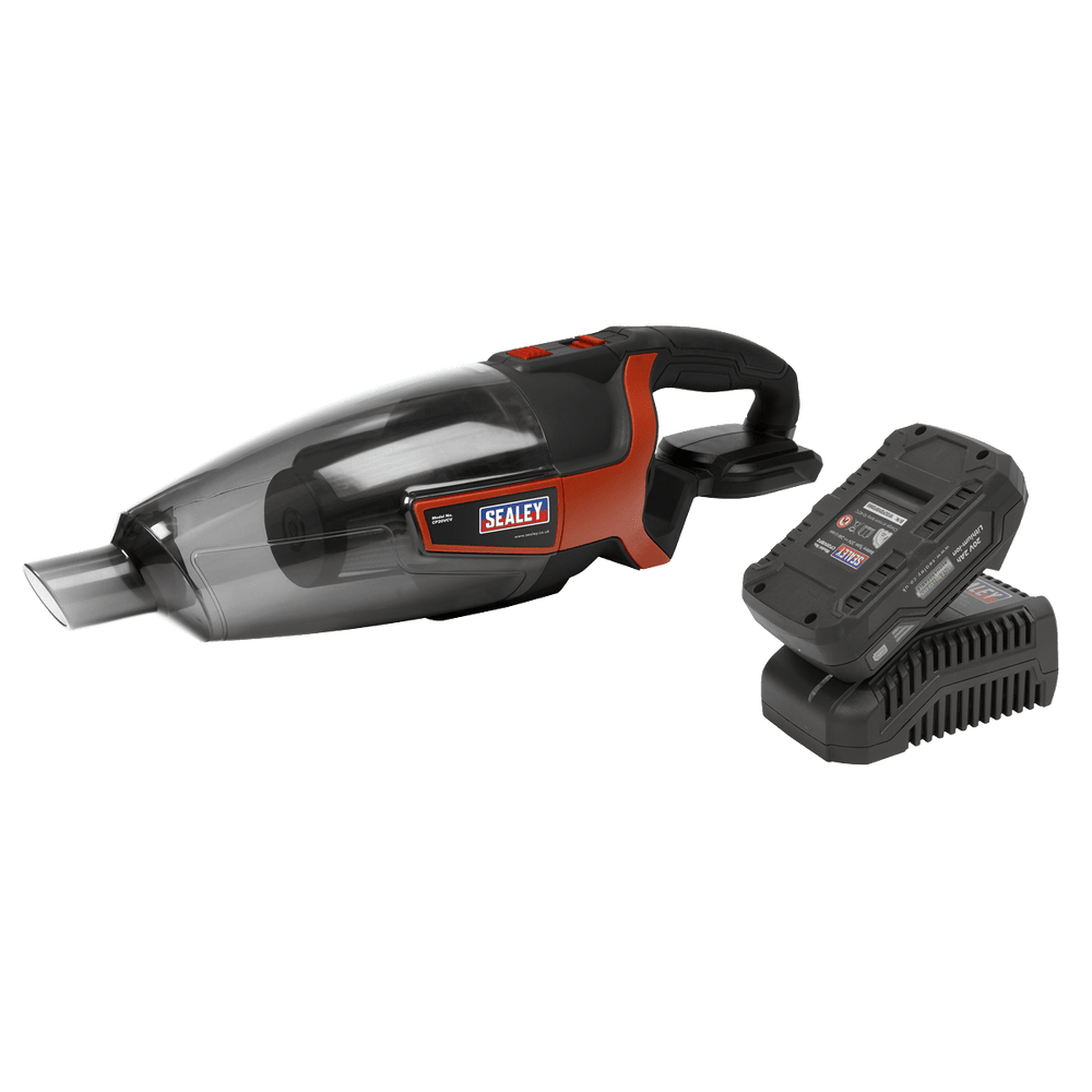 Sealey CP20VCVKIT1 Cordless Handheld Vacuum Cleaner Kit 650ml 20V 2Ah - CP20VCVKIT1 - Sealey Tools UK - Trade Counter Direct