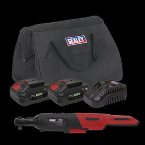 Sealey CP20VRWKIT Cordless Ratchet Wrench 3/8"Sq Drive Kit 20V SV20 Series - 2 Batteries - CP20VRWKIT - Sealey Tools UK - Trade Counter Direct
