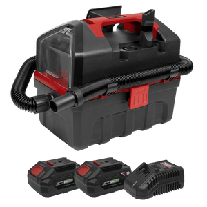 Sealey CP20VWDVKIT Cordless Wet & Dry Vacuum Kit 2 Batteries - 20V 4Ah SV20 Series - CP20VWDVKIT - Sealey Tools UK - Trade Counter Direct