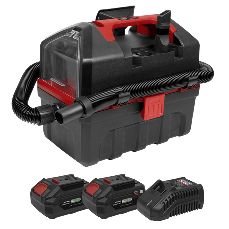 Sealey CP20VWDVKIT Cordless Wet & Dry Vacuum Kit 2 Batteries - 20V 4Ah SV20 Series - CP20VWDVKIT - Sealey Tools UK - Trade Counter Direct