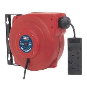 Sealey CRM15 Cable Reel System Retractable 15m 2 x 230V Socket - CRM15 - Sealey Tools UK - Trade Counter Direct