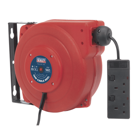 Sealey CRM15 Cable Reel System Retractable 15m 2 x 230V Socket - CRM15 - Sealey Tools UK - Trade Counter Direct