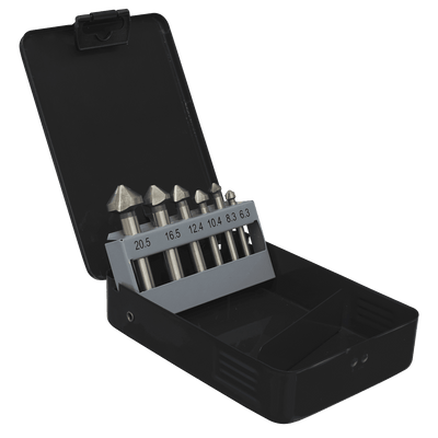Sealey CSSET6V Countersink Bit Set 6pc - 3 x V Flutes - CSSET6V - Sealey Tools UK - Trade Counter Direct