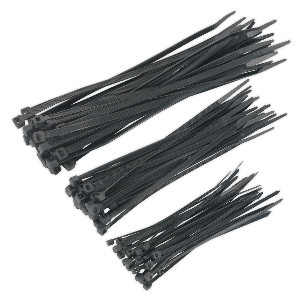 Sealey CT75B Cable Ties Assorted Black Pack of 75 - Wiring Tools - SLY-18930 - Sealey Tools UK - Trade Counter Direct