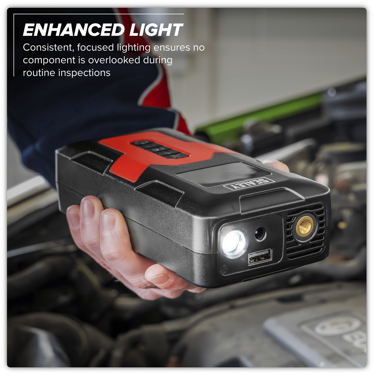 Sealey CTI140 Rechargeable Tyre Inflator & Power Bank with Worklight 12V - CTI140 - Sealey Tools UK - Trade Counter Direct