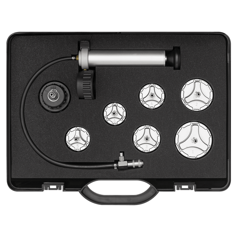 Sealey CV0011 Commercial Cooling System Pressure Test Kit 7pc - CV0011 - Sealey Tools UK - Trade Counter Direct