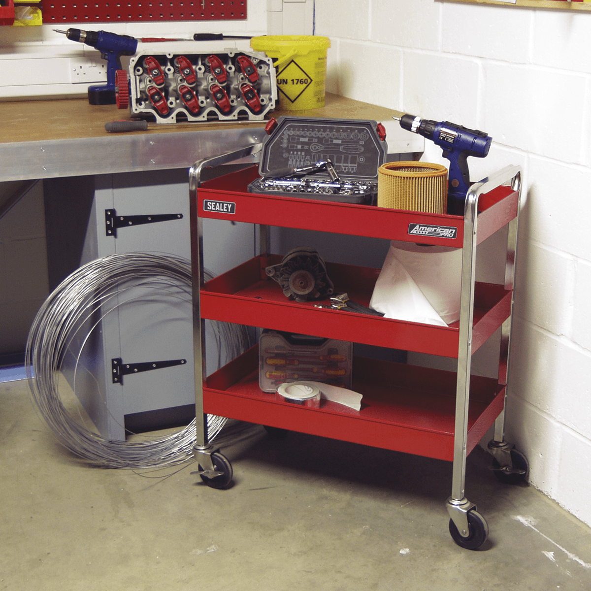 Sealey CX103 American PRO® 3-Level Heavy-Duty Trolley - CX103 - Sealey Tools UK - Trade Counter Direct