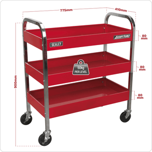Sealey CX103 American PRO® 3-Level Heavy-Duty Trolley - CX103 - Sealey Tools UK - Trade Counter Direct