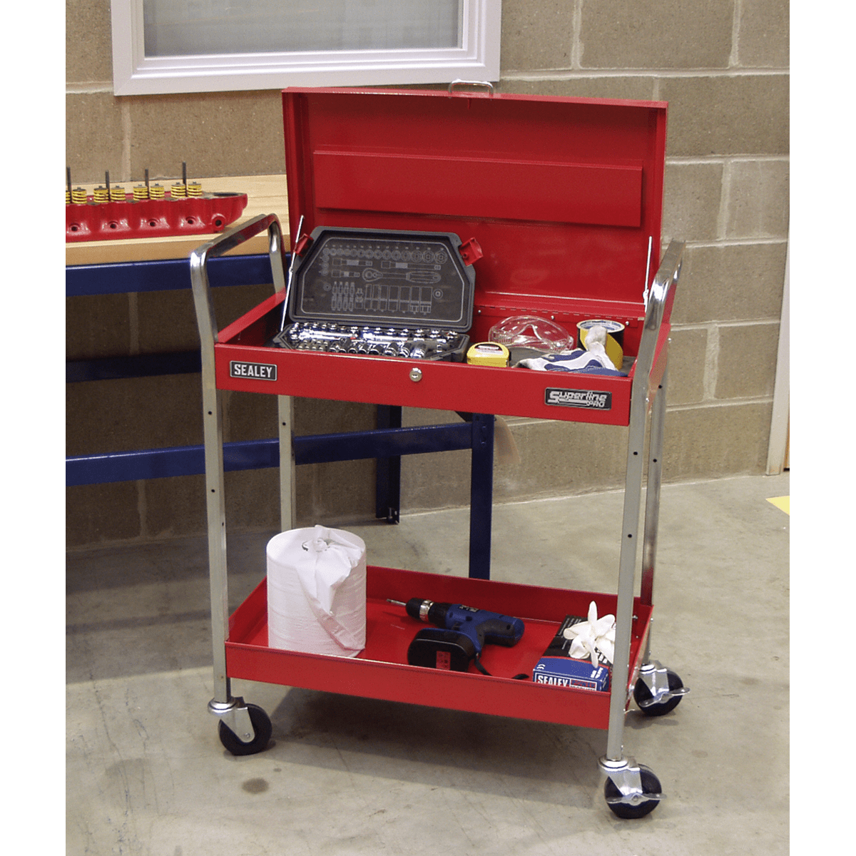 Sealey CX104 Superline PRO® Heavy-Duty Trolley with Lockable Top 2-Level - CX104 - Sealey Tools UK - Trade Counter Direct