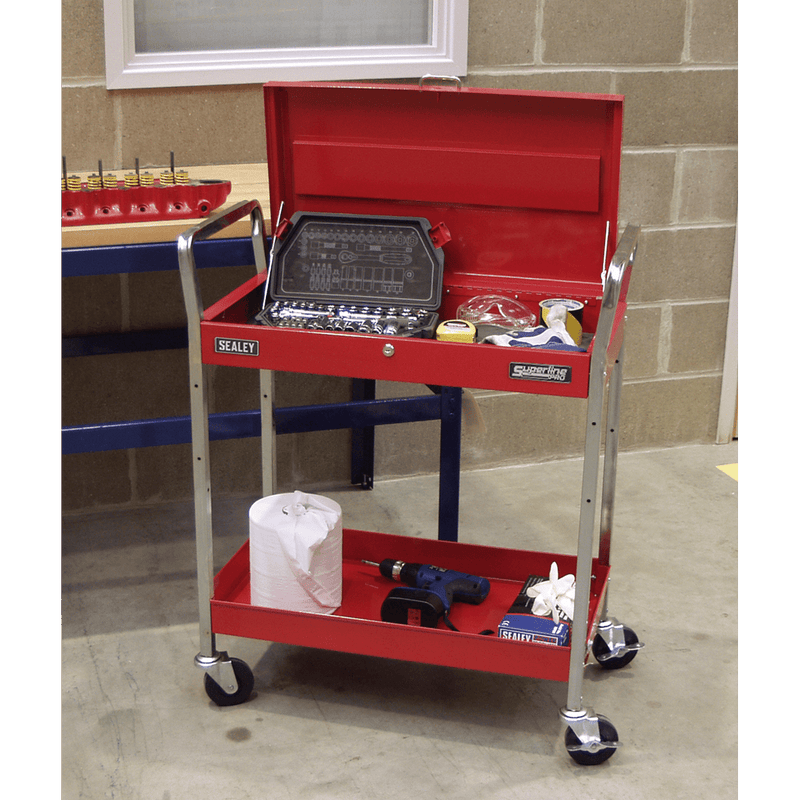 Sealey CX104 Superline PRO® Heavy-Duty Trolley with Lockable Top 2-Level - CX104 - Sealey Tools UK - Trade Counter Direct