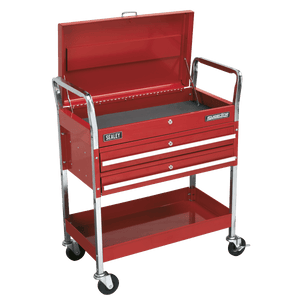 Sealey CX1042D Superline PRO® Heavy-Duty Trolley with Lockable Top & 2 Drawers 2-Level - CX1042D - Sealey Tools UK - Trade Counter Direct