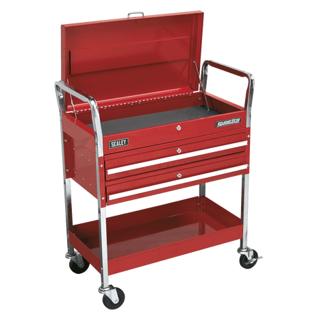 Sealey CX1042D Superline PRO® Heavy-Duty Trolley with Lockable Top & 2 Drawers 2-Level - CX1042D - Sealey Tools UK - Trade Counter Direct